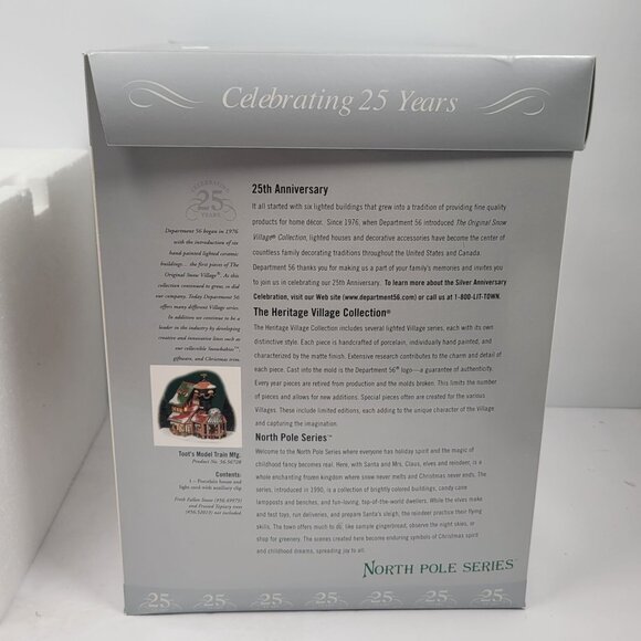 Department 56 North Pole Series Toot's Model Train Mfg. 25th Anniversary - Picture 13 of 14